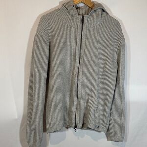 Diesel Men's Gray Hooded wool blend Sweater